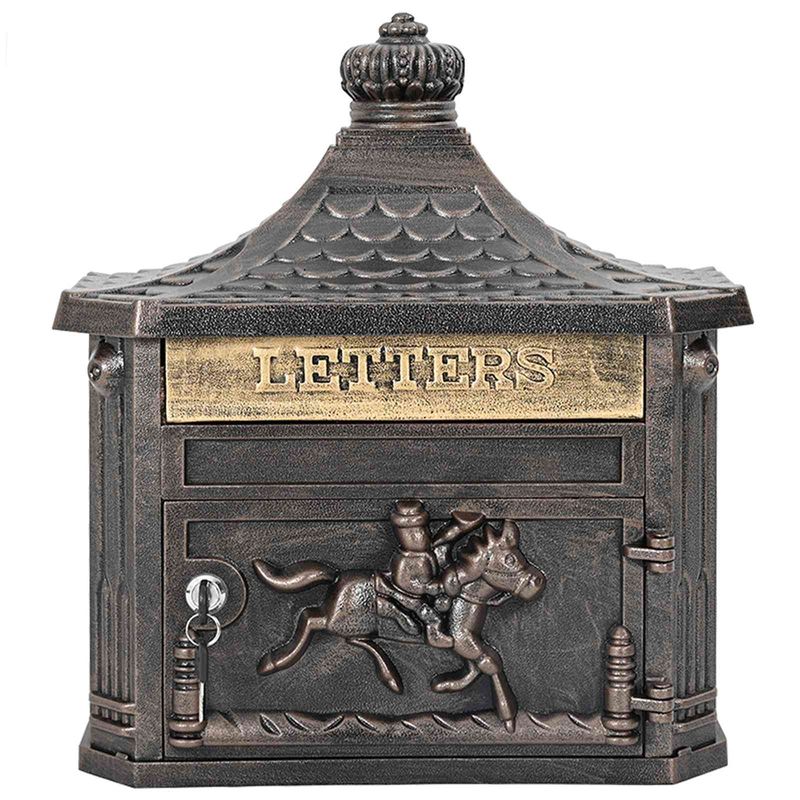 Casa si Gradina - Constructii - Depozitare, transport si protectie - Cutii postale - Cutie Postala Montata pe Perete Bronz 40,5 x 15,5 x 44 cm - Infinity.ro
