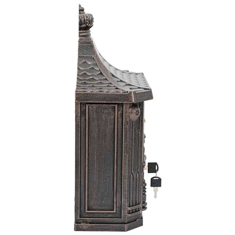 Casa si Gradina - Constructii - Depozitare, transport si protectie - Cutii postale - Cutie Postala Montata pe Perete Bronz 40,5 x 15,5 x 44 cm - Infinity.ro