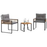 Casa si Gradina - Gradina si terasa - Mobilier exterior - Seturi mobila gradina - Set de Mobilier pentru Exterior cu perna 3 pcs Gri deschis - Infinity.ro