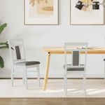 Casa si Gradina - Mobilier - Scaune si fotolii - Scaune - Scaun de sufragerie 2 pcs Alb si gri Lemn Solid de Cauciuc - Infinity.ro