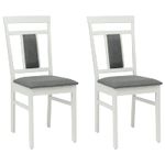 Casa si Gradina - Mobilier - Scaune si fotolii - Scaune - Scaun de sufragerie 2 pcs Alb si gri Lemn Solid de Cauciuc - Infinity.ro