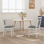 Casa si Gradina - Mobilier - Scaune si fotolii - Scaune - Scaun de sufragerie 2 pcs Alb si gri Lemn Solid de Cauciuc - Infinity.ro
