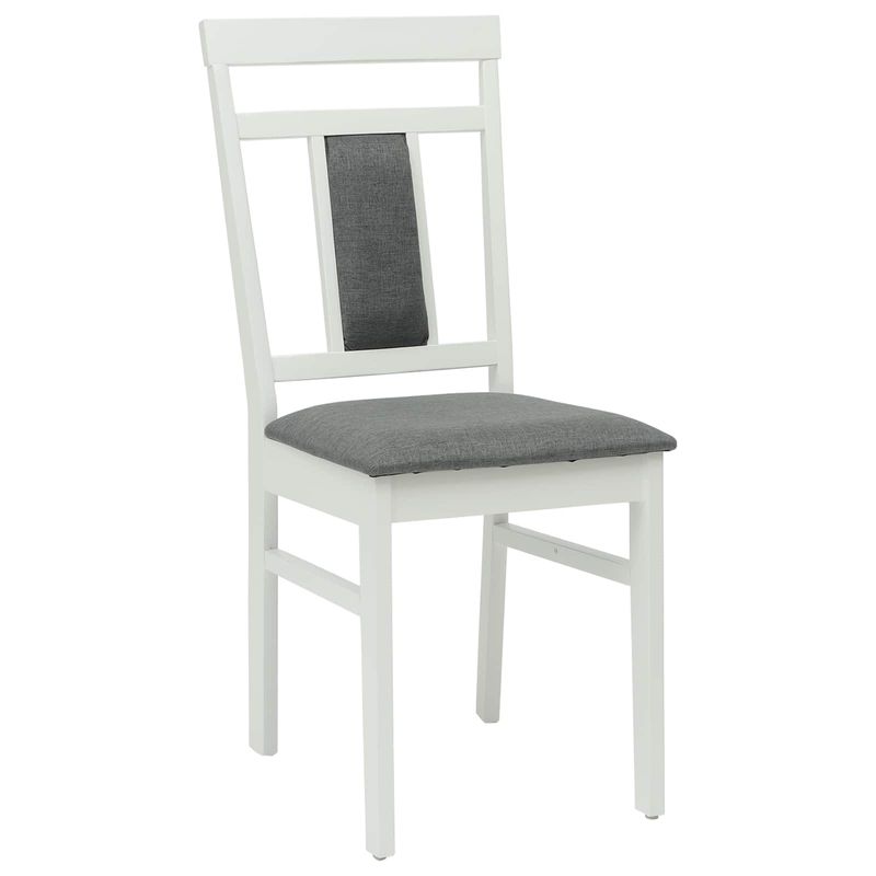 Casa si Gradina - Mobilier - Scaune si fotolii - Scaune - Scaun de sufragerie 2 pcs Alb si gri Lemn Solid de Cauciuc - Infinity.ro