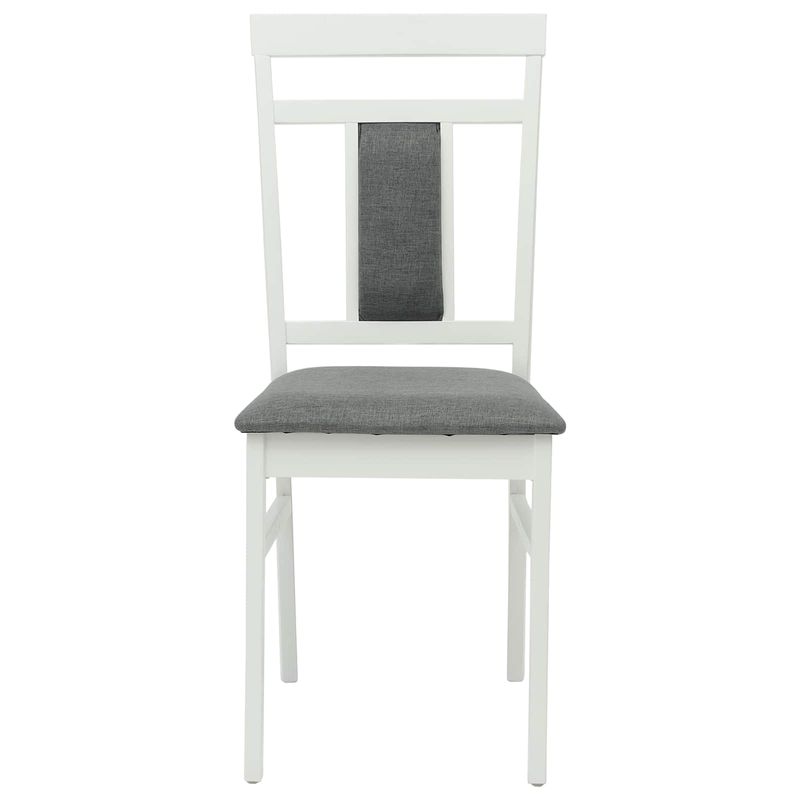 Casa si Gradina - Mobilier - Scaune si fotolii - Scaune - Scaun de sufragerie 2 pcs Alb si gri Lemn Solid de Cauciuc - Infinity.ro