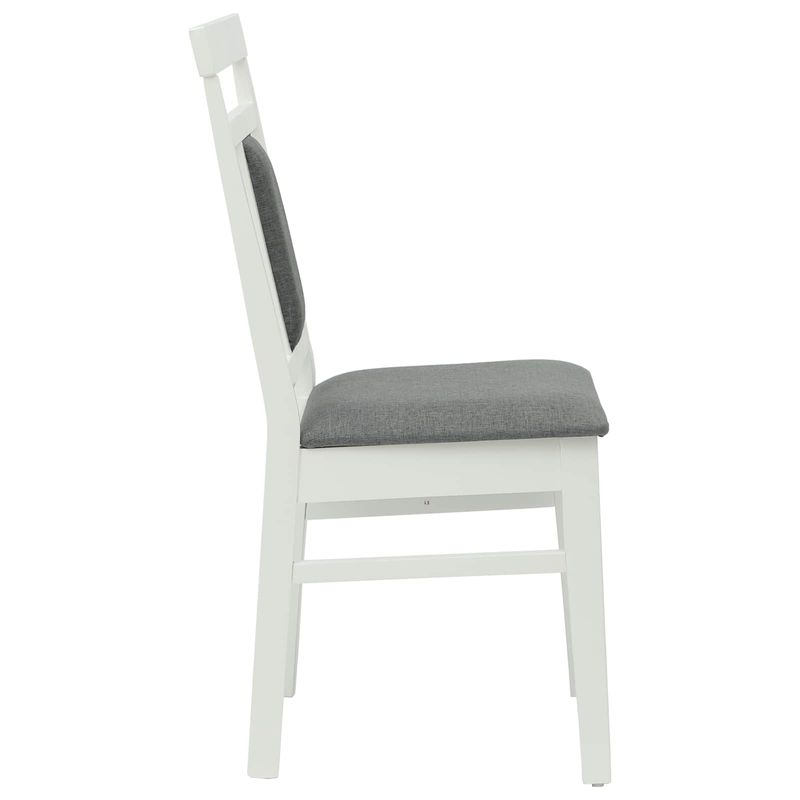 Casa si Gradina - Mobilier - Scaune si fotolii - Scaune - Scaun de sufragerie 2 pcs Alb si gri Lemn Solid de Cauciuc - Infinity.ro