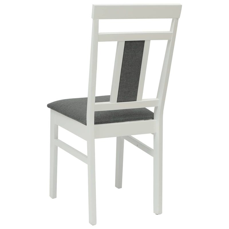 Casa si Gradina - Mobilier - Scaune si fotolii - Scaune - Scaun de sufragerie 2 pcs Alb si gri Lemn Solid de Cauciuc - Infinity.ro
