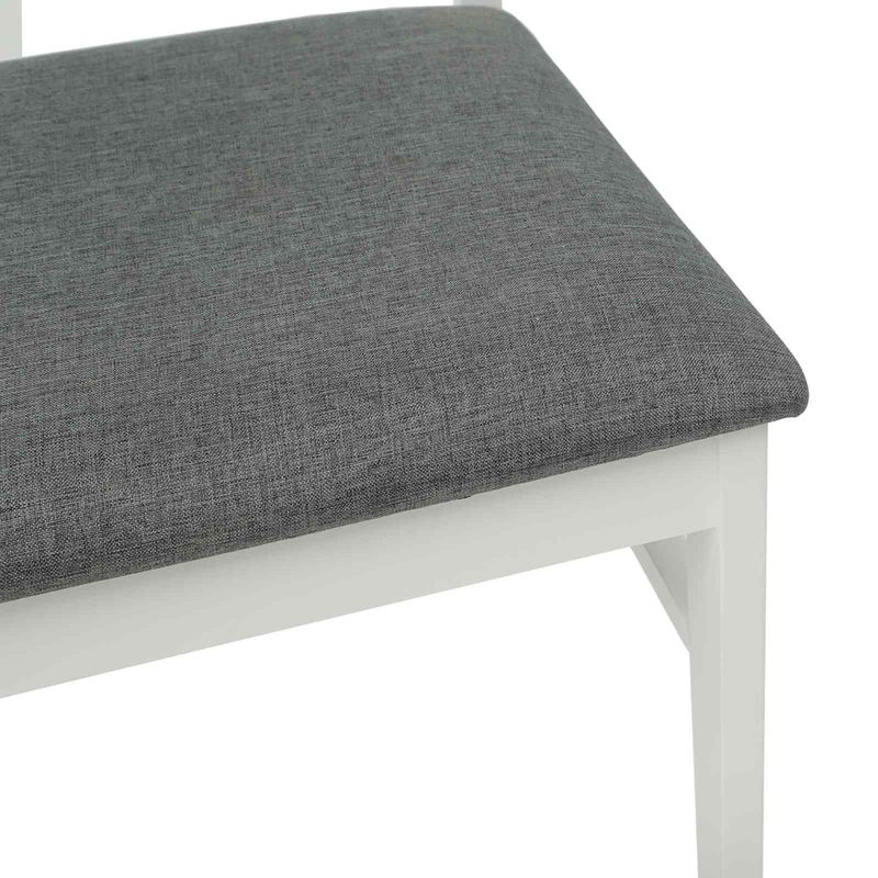 Casa si Gradina - Mobilier - Scaune si fotolii - Scaune - Scaun de sufragerie 2 pcs Alb si gri Lemn Solid de Cauciuc - Infinity.ro