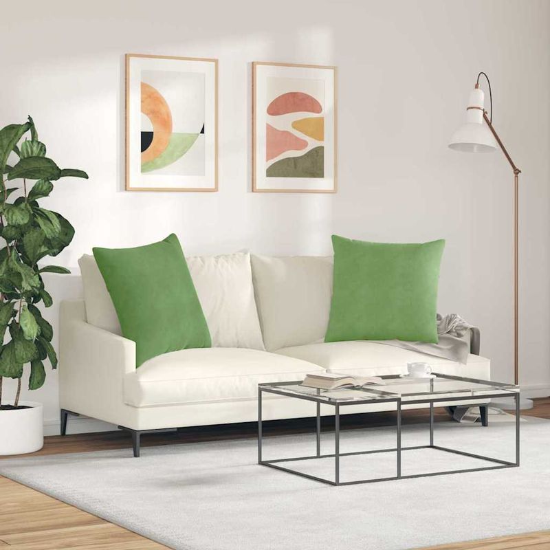 Casa si Gradina - Textile si covoare - Perne si pilote - Perne decorative - Perne pentru canapea 2 pcs Lysegrønn 80 x 80 cm - Infinity.ro