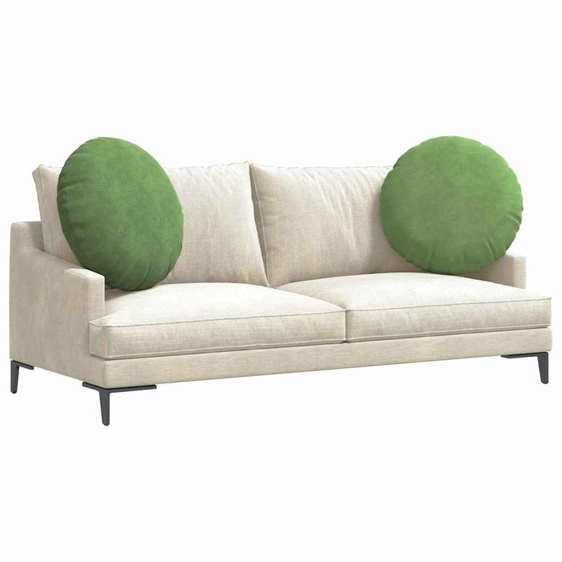 Casa si Gradina - Textile si covoare - Perne si pilote - Perne decorative - Perne de Sezut 2 pcs Verde deschis Ø 40 x 13 cm Catifea - Infinity.ro