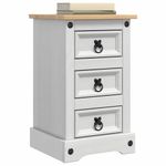 Casa si Gradina - Mobilier - Comode si corpuri - Noptiere - Noptiera cu sertar Alb 35 x 32,5 x 58 cm Lemn de pin masiv - Infinity.ro