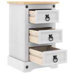 Casa si Gradina - Mobilier - Comode si corpuri - Noptiere - Noptiera cu sertar Alb 35 x 32,5 x 58 cm Lemn de pin masiv - Infinity.ro