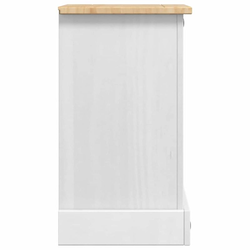 Casa si Gradina - Mobilier - Comode si corpuri - Noptiere - Noptiera cu sertar Alb 35 x 32,5 x 58 cm Lemn de pin masiv - Infinity.ro