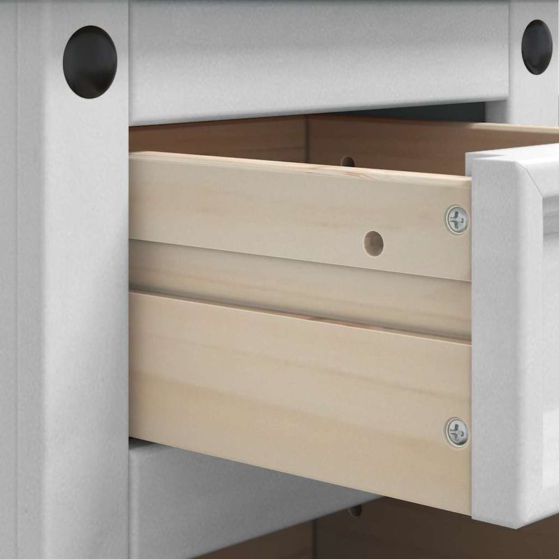 Casa si Gradina - Mobilier - Comode si corpuri - Noptiere - Noptiera cu sertar Alb 35 x 32,5 x 58 cm Lemn de pin masiv - Infinity.ro