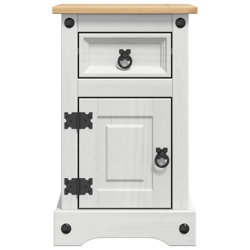 Casa si Gradina - Mobilier - Comode si corpuri - Noptiere - Noptiera cu sertar Alb 35 x 32,5 x 58 cm Lemn de pin masiv - Infinity.ro