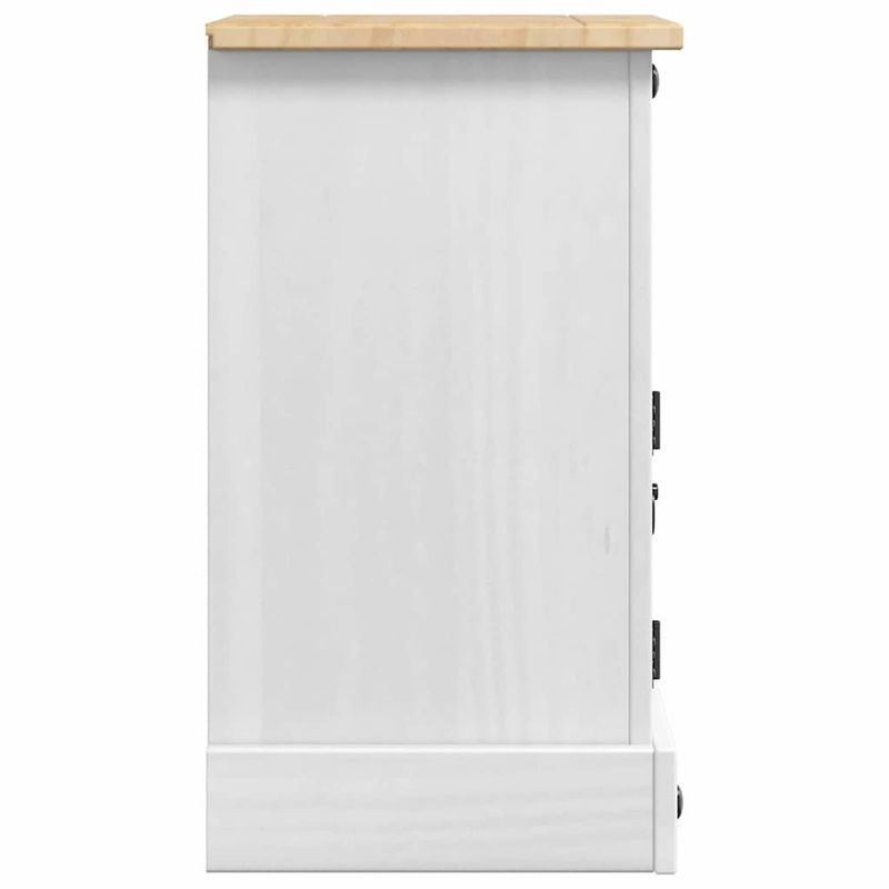 Casa si Gradina - Mobilier - Comode si corpuri - Noptiere - Noptiera cu sertar Alb 35 x 32,5 x 58 cm Lemn de pin masiv - Infinity.ro