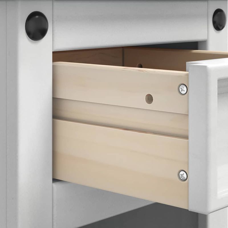 Casa si Gradina - Mobilier - Comode si corpuri - Noptiere - Noptiera cu sertar Alb 35 x 32,5 x 58 cm Lemn de pin masiv - Infinity.ro