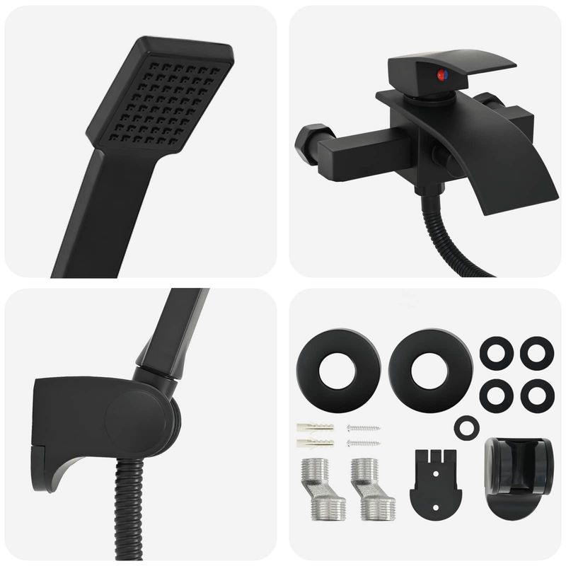 Casa si Gradina - Sanitare - Cazi si cabine de dus - Accesorii cada - Set de cap de dus Negru G 1 / 2 inci - Infinity.ro