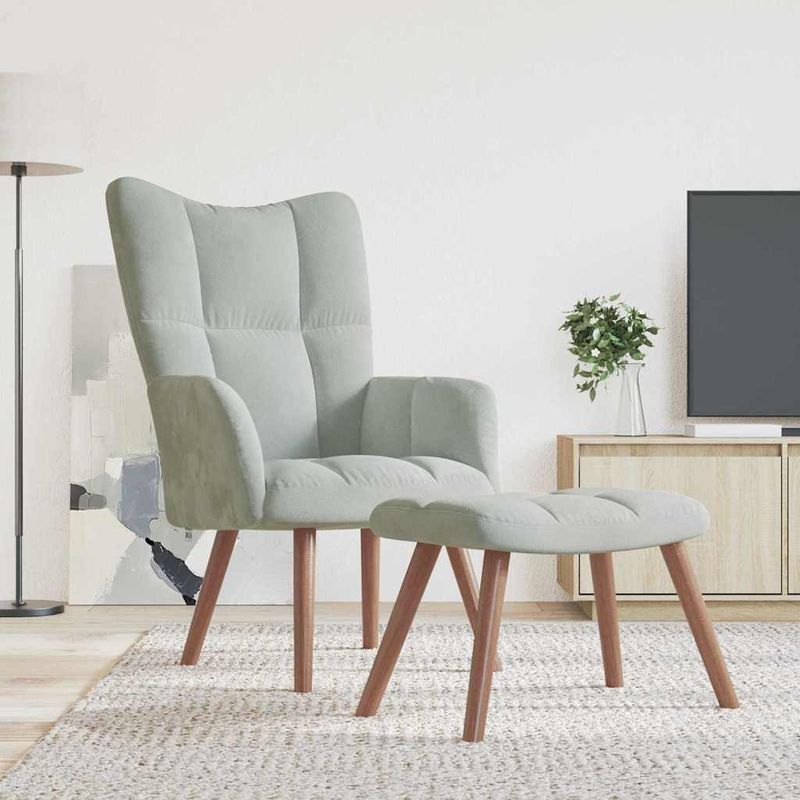 Casa si Gradina - Mobilier - Scaune si fotolii - Fotolii - Fotoliu de relaxare 2 pcs Gri deschis Catifea - Infinity.ro