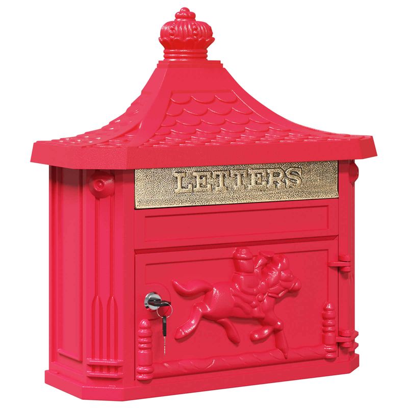 Casa si Gradina - Constructii - Depozitare, transport si protectie - Cutii postale - Cutie Postala Montata pe Perete cu usa Rosu 40,5 x 15,5 x 44 cm - Infinity.ro