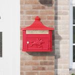 Casa si Gradina - Constructii - Depozitare, transport si protectie - Cutii postale - Cutie Postala Montata pe Perete cu usa Rosu 40,5 x 15,5 x 44 cm - Infinity.ro