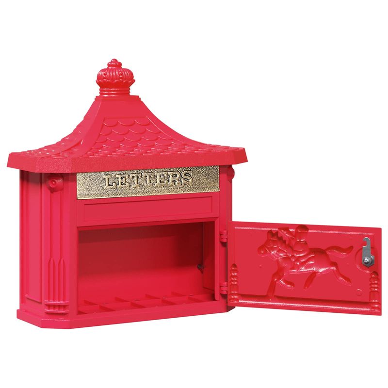 Casa si Gradina - Constructii - Depozitare, transport si protectie - Cutii postale - Cutie Postala Montata pe Perete cu usa Rosu 40,5 x 15,5 x 44 cm - Infinity.ro