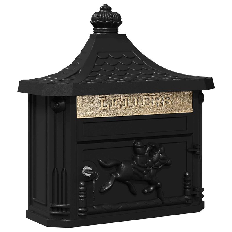 Casa si Gradina - Constructii - Depozitare, transport si protectie - Cutii postale - Cutie Postala Montata pe Perete Negru 40,5 x 15,5 x 44 cm - Infinity.ro