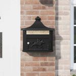 Casa si Gradina - Constructii - Depozitare, transport si protectie - Cutii postale - Cutie Postala Montata pe Perete Negru 40,5 x 15,5 x 44 cm - Infinity.ro