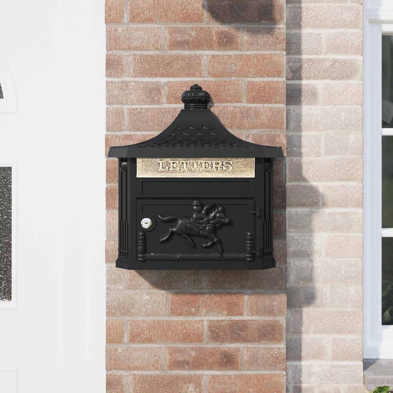 Casa si Gradina - Constructii - Depozitare, transport si protectie - Cutii postale - Cutie Postala Montata pe Perete Negru 40,5 x 15,5 x 44 cm - Infinity.ro
