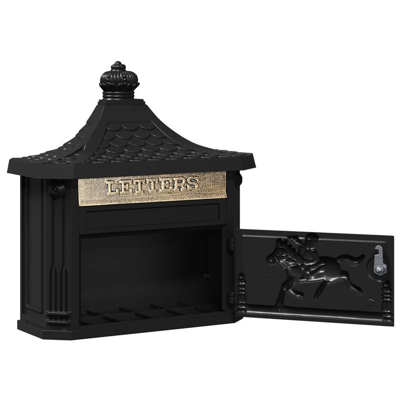 Casa si Gradina - Constructii - Depozitare, transport si protectie - Cutii postale - Cutie Postala Montata pe Perete Negru 40,5 x 15,5 x 44 cm - Infinity.ro