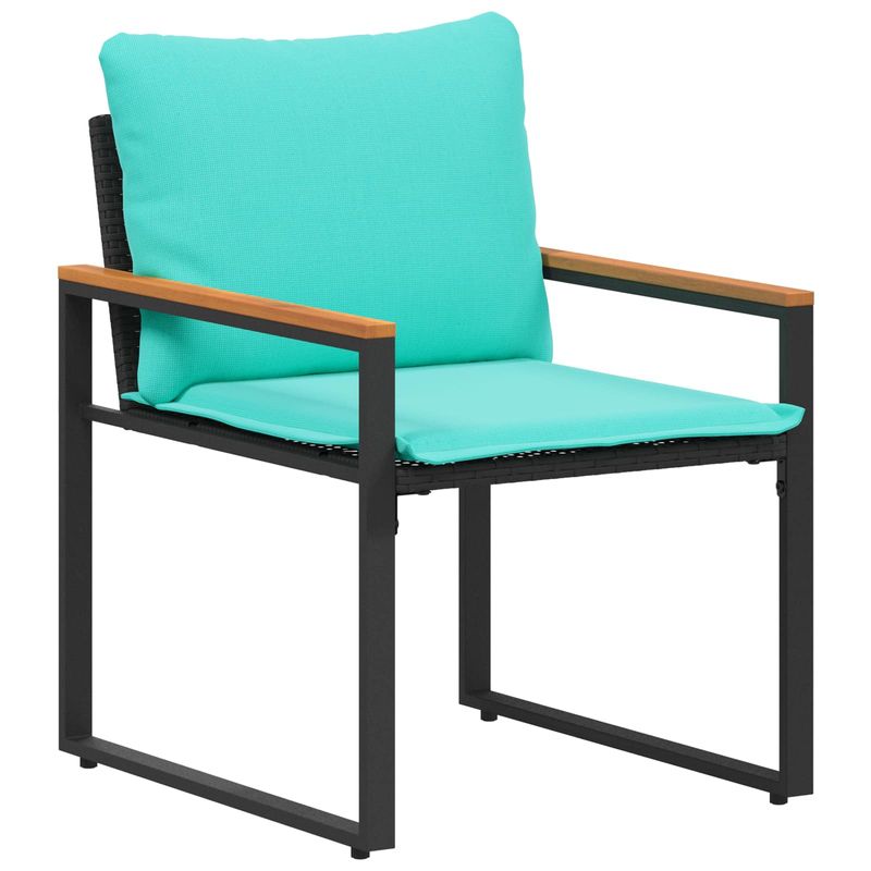 Casa si Gradina - Gradina si terasa - Mobilier exterior - Seturi mobila gradina - Seturi de mobilier cu perna 3 pcs Negru si Turcoaz Ratan - Infinity.ro