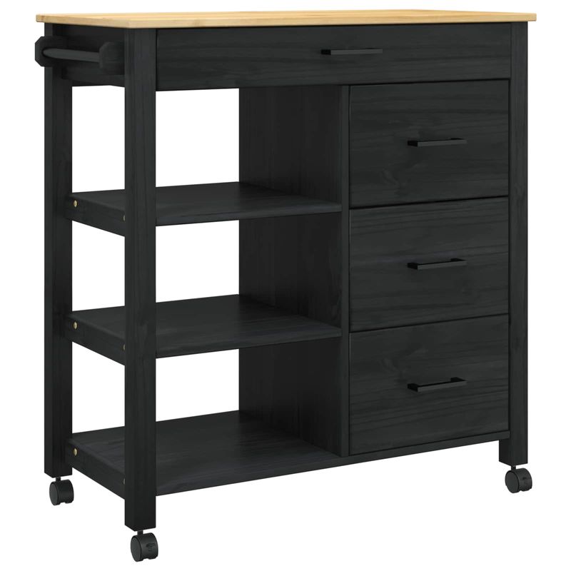 Casa si Gradina - Bucatarie si vesela - Ustensile bucatarie - Cosuri servire - Troler de Bucatarie Negru - Infinity.ro