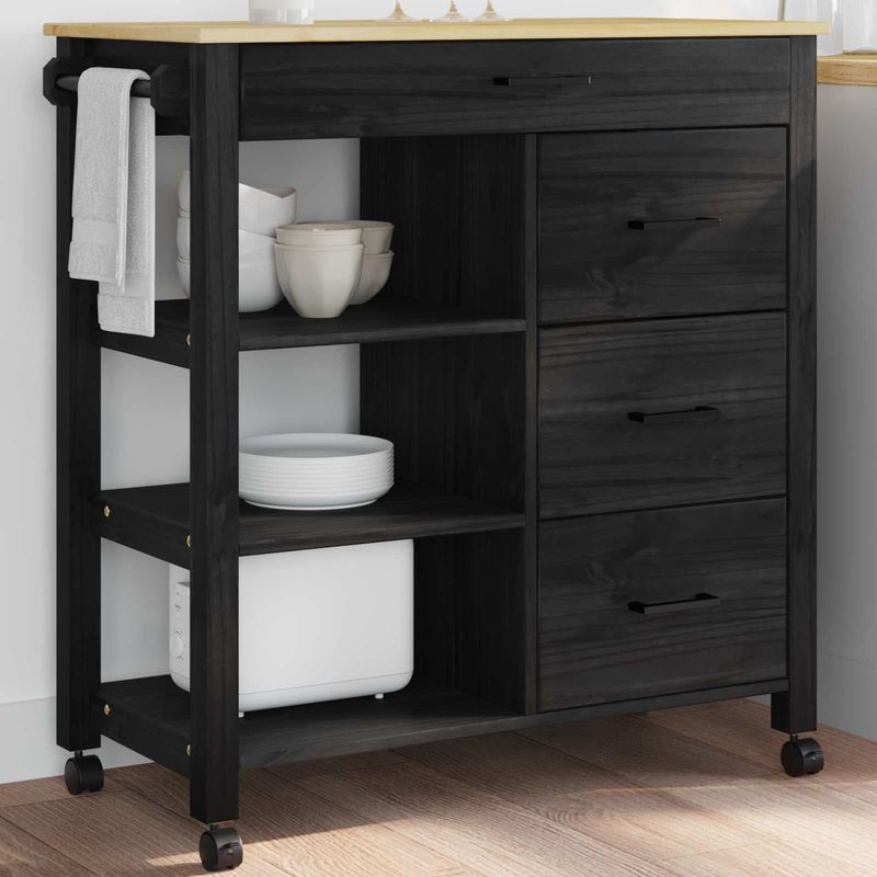 Casa si Gradina - Bucatarie si vesela - Ustensile bucatarie - Cosuri servire - Troler de Bucatarie Negru - Infinity.ro