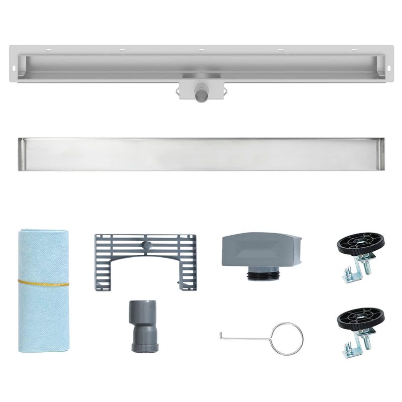 Casa si Gradina - Constructii - Materiale constructii - Sisteme de scurgere - Drenaj pentru Dus Montat pe Perete Argintiu 100 cm - Infinity.ro