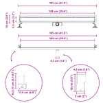 Casa si Gradina - Constructii - Materiale constructii - Sisteme de scurgere - Drenaj pentru Dus Montat pe Perete Argintiu 100 cm - Infinity.ro