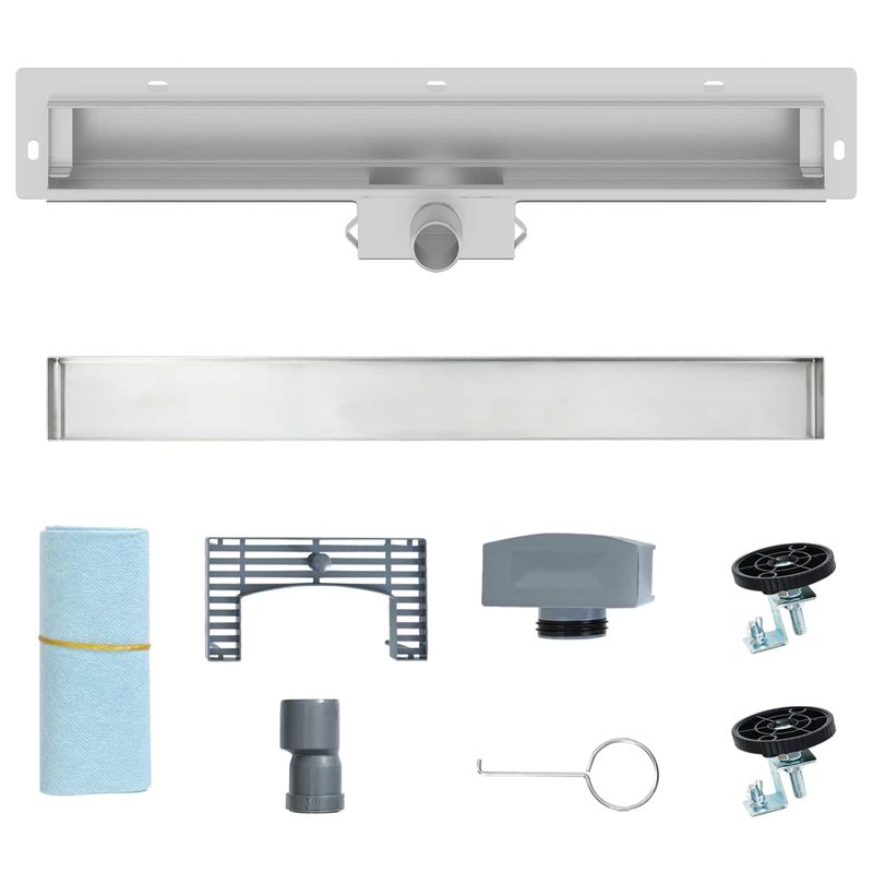 Casa si Gradina - Constructii - Materiale constructii - Sisteme de scurgere - Drenaj pentru Dus Montat pe Perete Argintiu 60 cm - Infinity.ro
