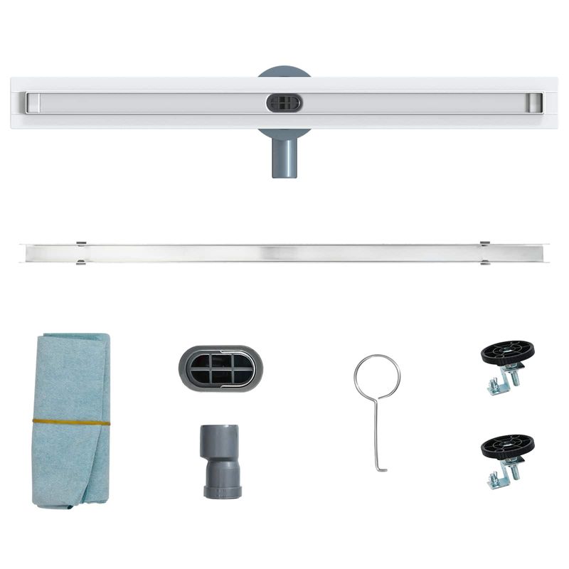 Casa si Gradina - Constructii - Materiale constructii - Sisteme de scurgere - Scurgere de dus la 360° cu model subtire Argintiu 70 cm - Infinity.ro
