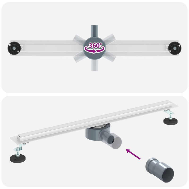 Casa si Gradina - Constructii - Materiale constructii - Sisteme de scurgere - Scurgere de dus la 360° cu model subtire Argintiu 70 cm - Infinity.ro