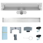 Casa si Gradina - Sanitare - Instalatii hidro - Tevi - Drenaj pentru Dus Montat pe Perete Argintiu 50 cm - Infinity.ro