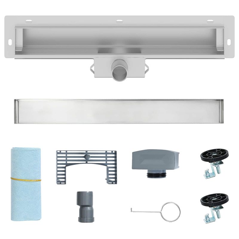 Casa si Gradina - Sanitare - Instalatii hidro - Tevi - Drenaj pentru Dus Montat pe Perete Argintiu 50 cm - Infinity.ro