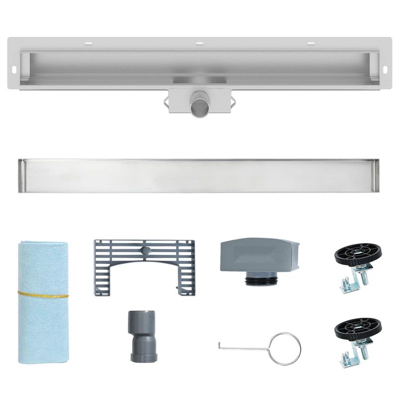 Casa si Gradina - Constructii - Materiale constructii - Sisteme de scurgere - Drenaj pentru Dus Montat pe Perete Argintiu 70 cm - Infinity.ro