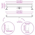 Casa si Gradina - Constructii - Materiale constructii - Sisteme de scurgere - Drenaj pentru Dus Montat pe Perete Argintiu 70 cm - Infinity.ro
