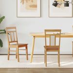 Casa si Gradina - Mobilier - Scaune si fotolii - Scaune - Scaun de sufragerie 2 pcs natural Lemn Solid de Cauciuc - Infinity.ro