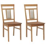 Casa si Gradina - Mobilier - Scaune si fotolii - Scaune - Scaun de sufragerie 2 pcs natural Lemn Solid de Cauciuc - Infinity.ro
