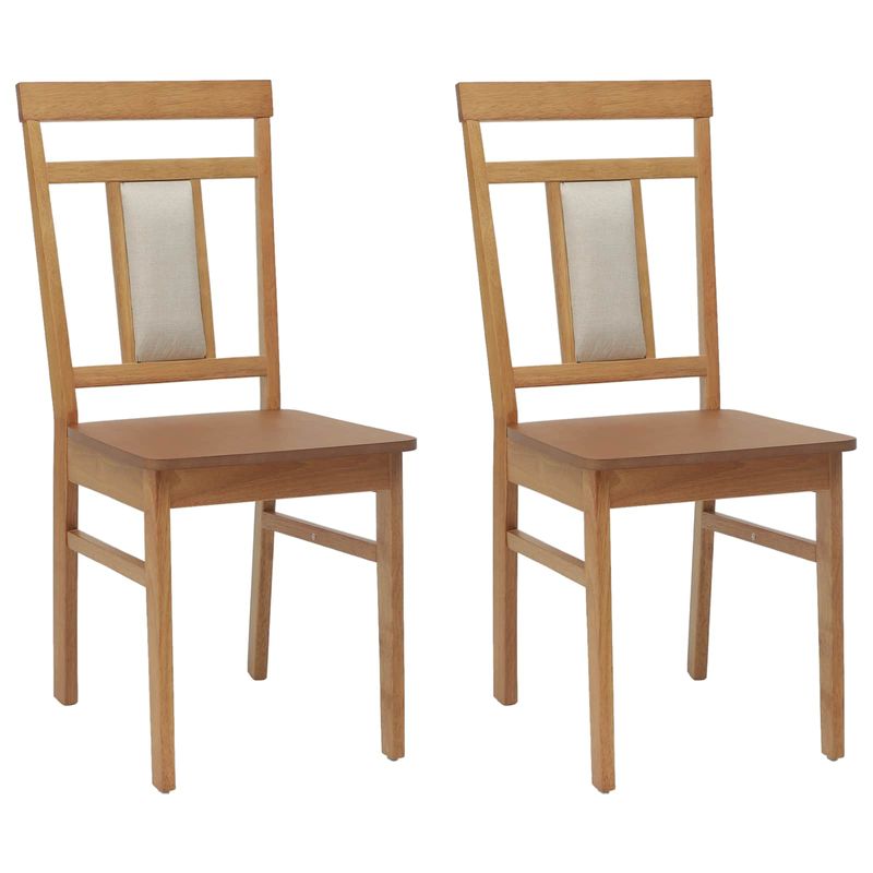 Casa si Gradina - Mobilier - Scaune si fotolii - Scaune - Scaun de sufragerie 2 pcs natural Lemn Solid de Cauciuc - Infinity.ro