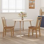 Casa si Gradina - Mobilier - Scaune si fotolii - Scaune - Scaun de sufragerie 2 pcs natural Lemn Solid de Cauciuc - Infinity.ro