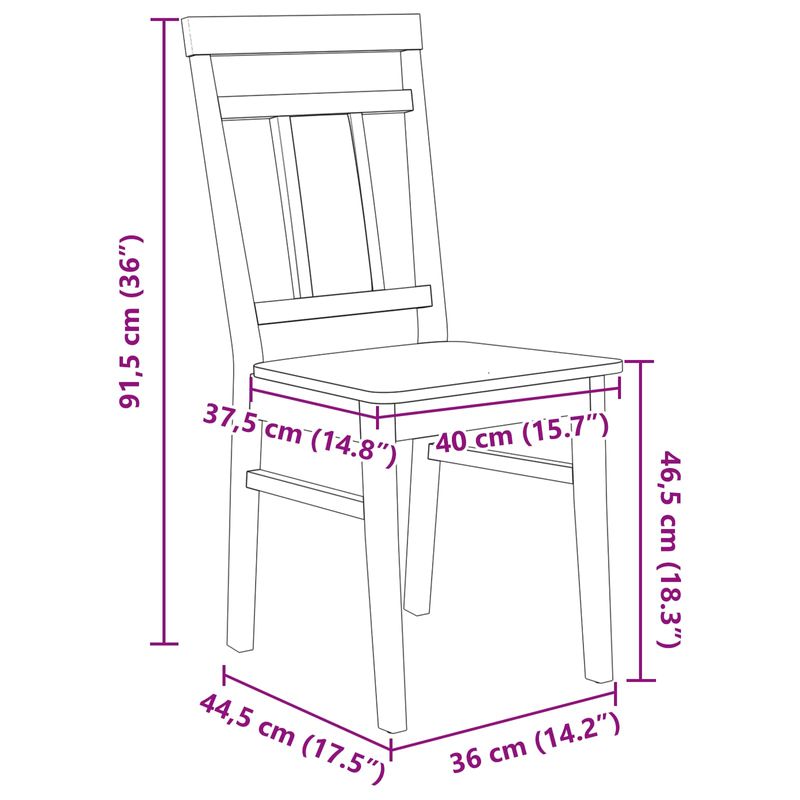 Casa si Gradina - Mobilier - Scaune si fotolii - Scaune - Scaun de sufragerie 2 pcs natural Lemn Solid de Cauciuc - Infinity.ro