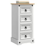 Casa si Gradina - Mobilier - Comode si corpuri - Noptiere - Noptiera cu sertar Alb 35 x 32,5 x 74 cm Lemn de pin masiv - Infinity.ro