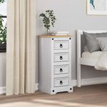 Casa si Gradina - Mobilier - Comode si corpuri - Noptiere - Noptiera cu sertar Alb 35 x 32,5 x 74 cm Lemn de pin masiv - Infinity.ro