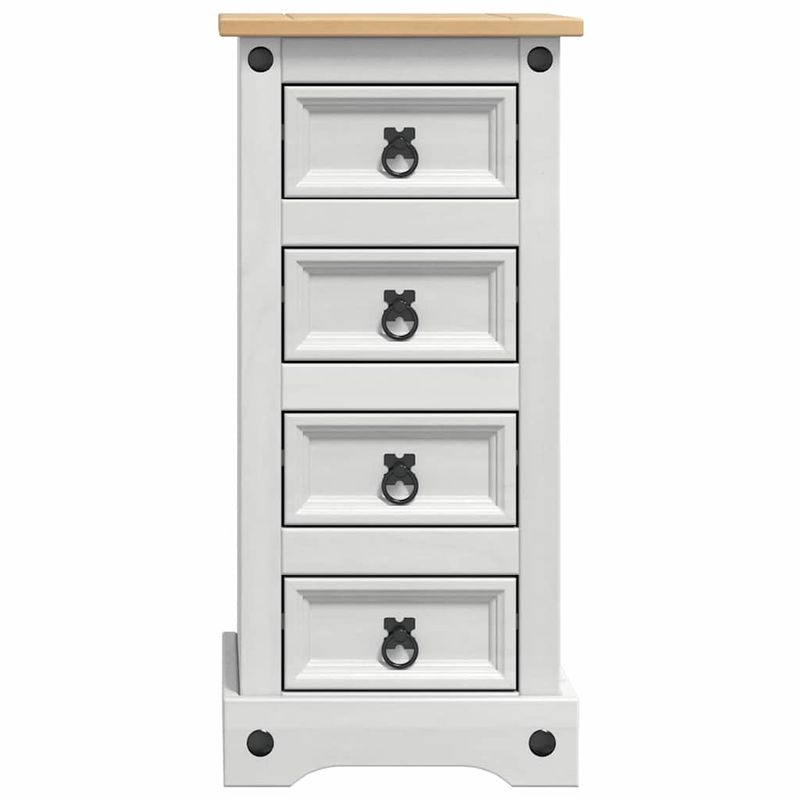 Casa si Gradina - Mobilier - Comode si corpuri - Noptiere - Noptiera cu sertar Alb 35 x 32,5 x 74 cm Lemn de pin masiv - Infinity.ro
