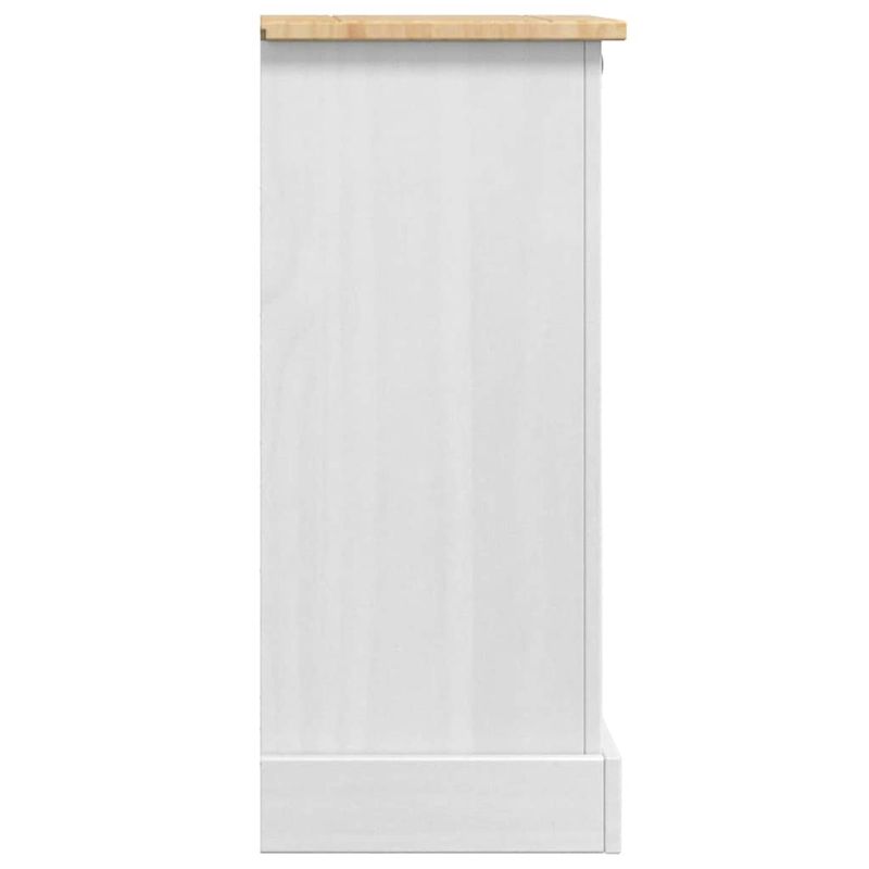 Casa si Gradina - Mobilier - Comode si corpuri - Noptiere - Noptiera cu sertar Alb 35 x 32,5 x 74 cm Lemn de pin masiv - Infinity.ro